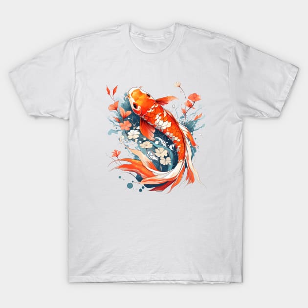 Koi Fish In A Pond T-Shirt by zooleisurelife